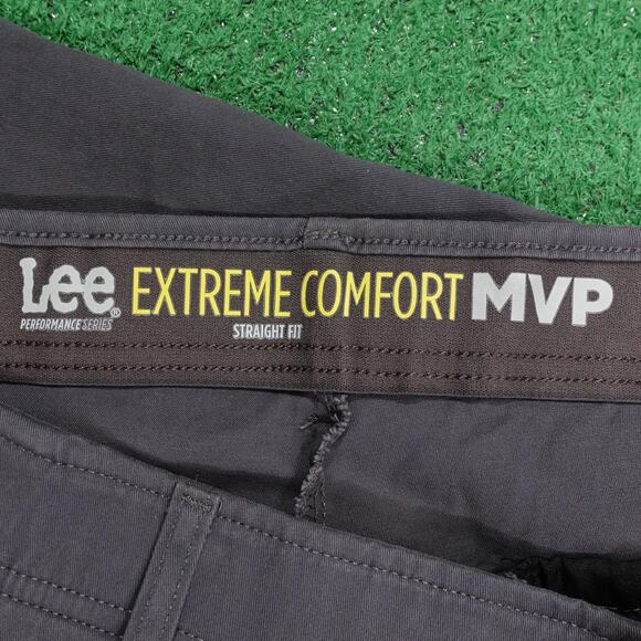 Lee Extreme Comfort MVP Pants Mens 42x32 Gray Straight Fit Stretch Performance - Picture 6 of 10